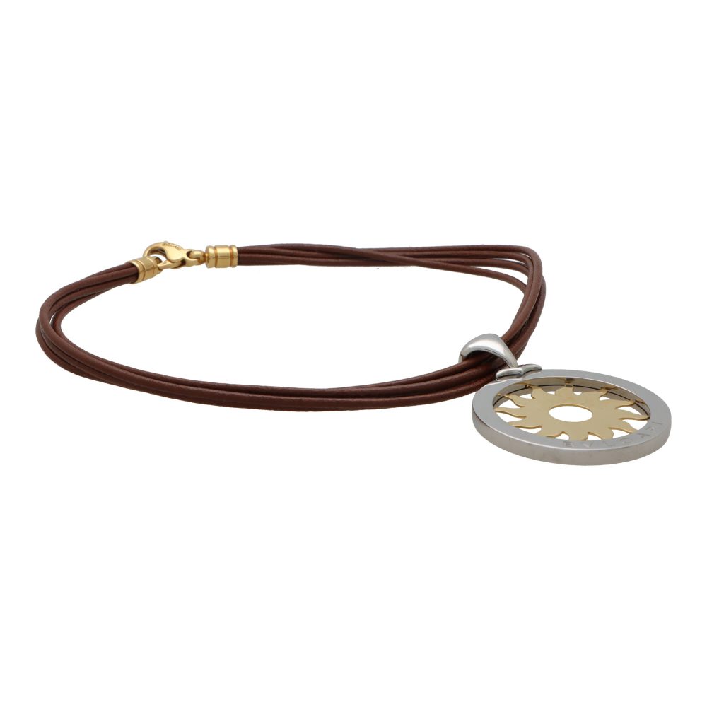 Bvlgari Tondo pendant in stainless steel and yellow gold.