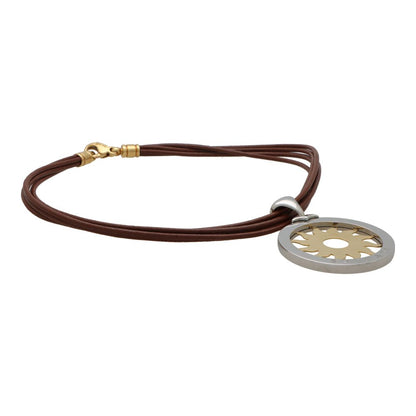 Bvlgari Tondo pendant in stainless steel and yellow gold.