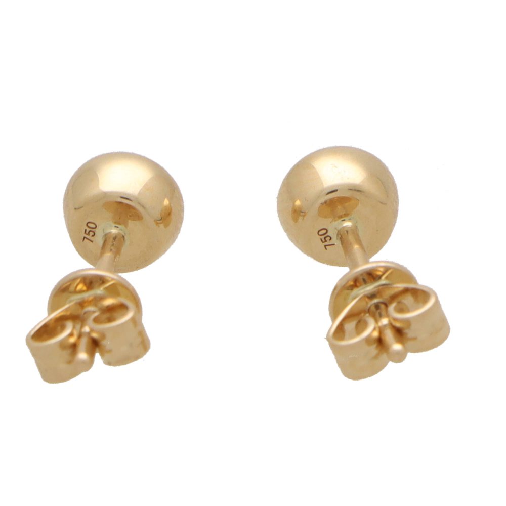 Emerald Stud Earrings In 18 Carat Yellow Gold