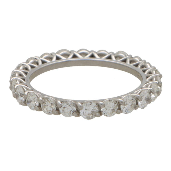 Diamond full eternity ring in white gold.