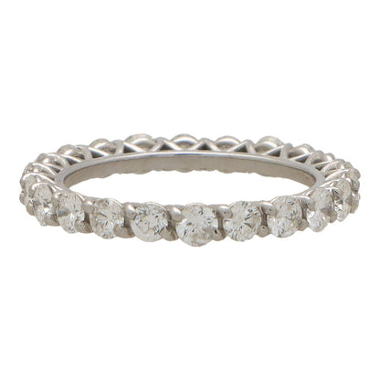 Diamond full eternity ring in white gold.