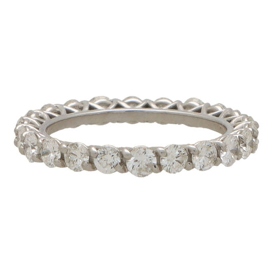 Diamond full eternity ring in white gold.