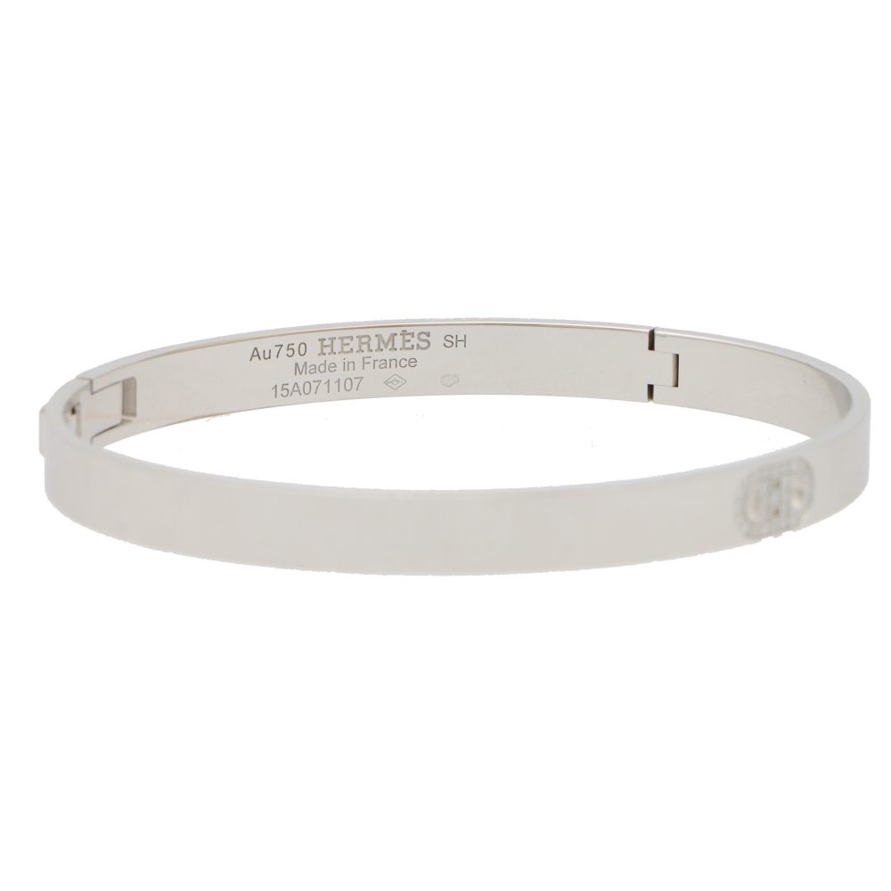 Vintage Hermes DAncre Diamond Gold Bangle Bracelet
