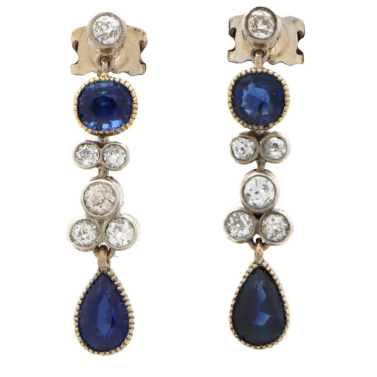 Antique Victorian Sapphire Convertible Tiara, Necklace and Earrings