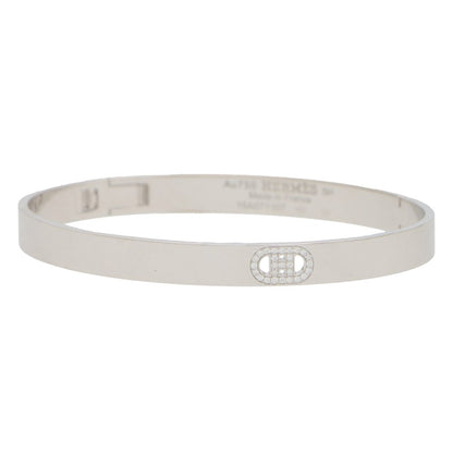 Vintage Hermes DAncre Diamond Gold Bangle Bracelet