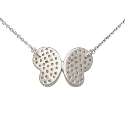 Diamond Set Butterfly Pendant in White Gold