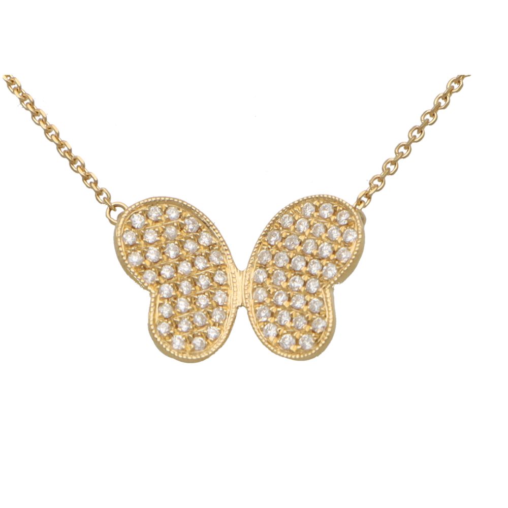 Diamond Butterfly Pendant Necklace