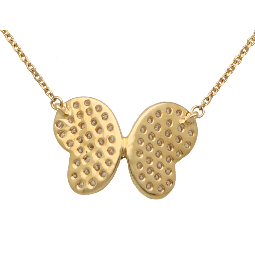 Diamond Butterfly Pendant Necklace