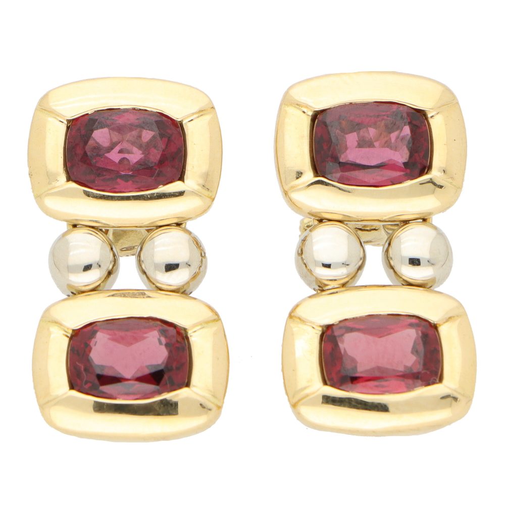Vintage Antonini Garnet Drop Clip On Earrings