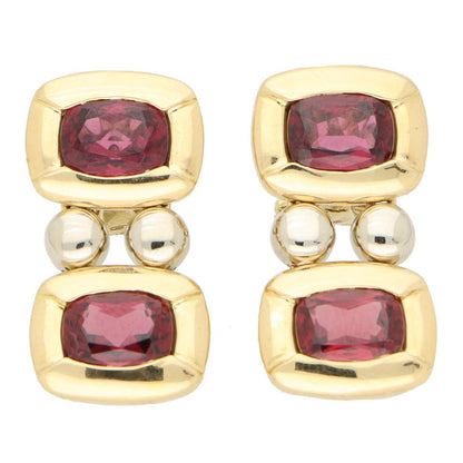 Vintage Antonini Garnet Drop Clip On Earrings