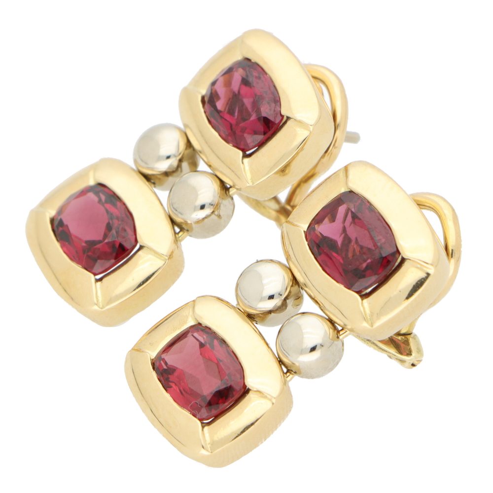 Vintage Antonini Garnet Drop Clip On Earrings