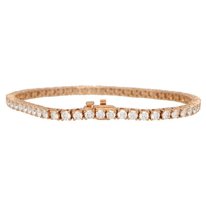 Modern 5.82ct Diamond Line Bracelet in Rose Gold