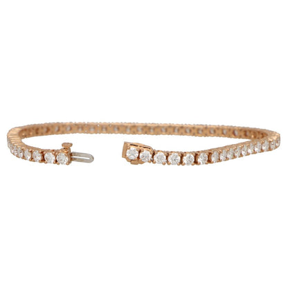 Modern 5.82ct Diamond Line Bracelet in Rose Gold
