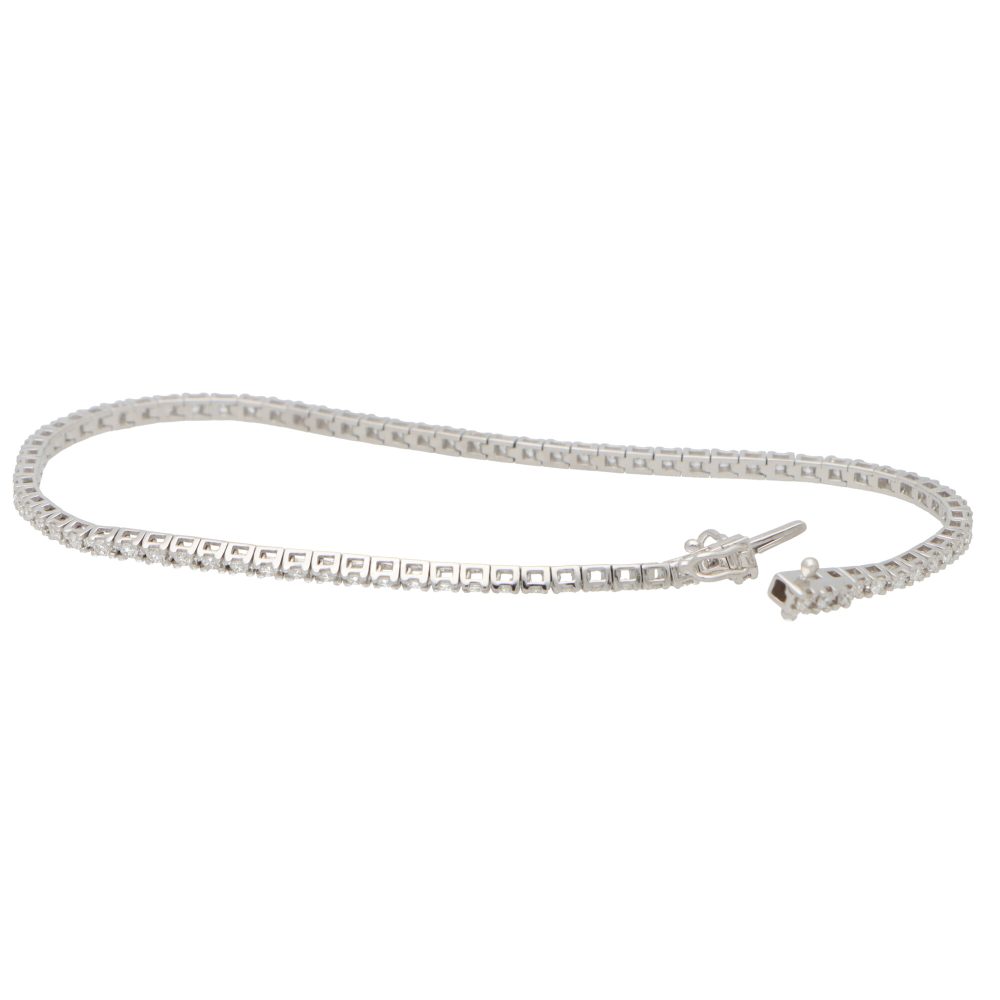 Modern 0.99ct Diamond Line Bracelet in White Gold