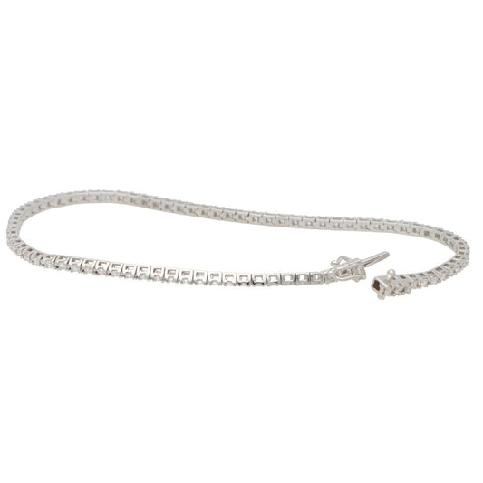Modern 0.99ct Diamond Line Bracelet in White Gold