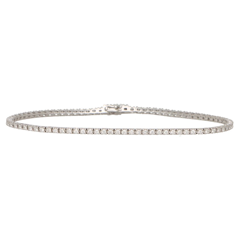 Modern 0.99ct Diamond Line Bracelet in White Gold