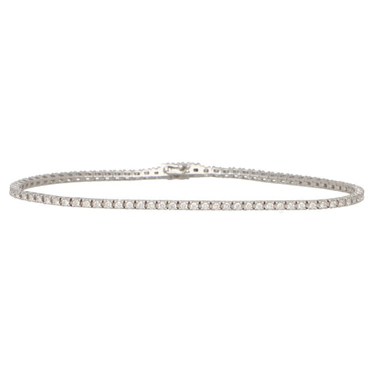 Modern 0.99ct Diamond Line Bracelet in White Gold