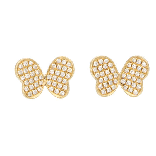 0.33ct Diamond Butterfly Stud Earrings in 18ct Yellow Gold