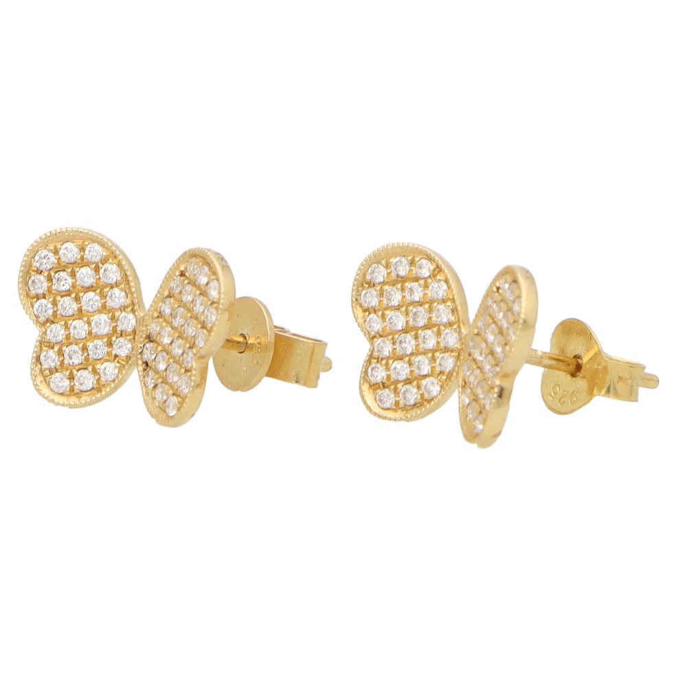 0.33ct Diamond Butterfly Stud Earrings in 18ct Yellow Gold