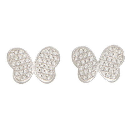 0.38ct Diamond Butterfly Stud Earrings in 18ct White Gold