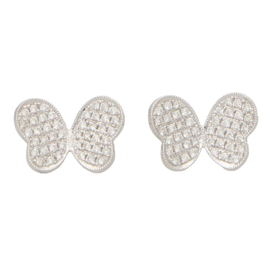 0.38ct Diamond Butterfly Stud Earrings in 18ct White Gold