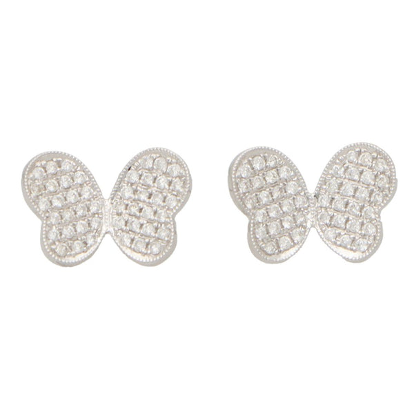 0.38ct Diamond Butterfly Stud Earrings in 18ct White Gold