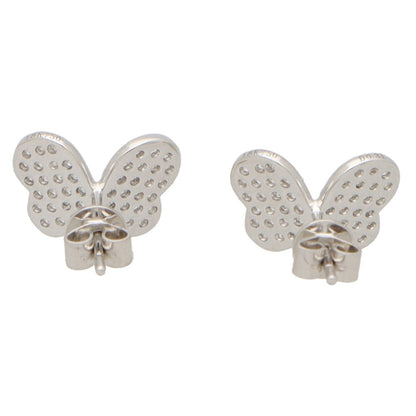 0.38ct Diamond Butterfly Stud Earrings in 18ct White Gold