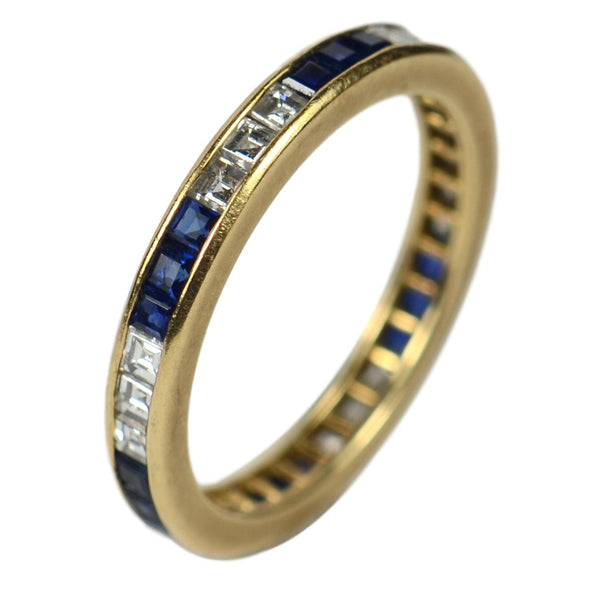 Oscar Heyman Bros Princess Cut Sapphire and Diamond Full Eternity Ring