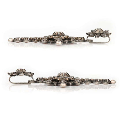 Antique 19th Century Silver Gilt Rose Cut Diamond Flemish Cross, Circa 1860