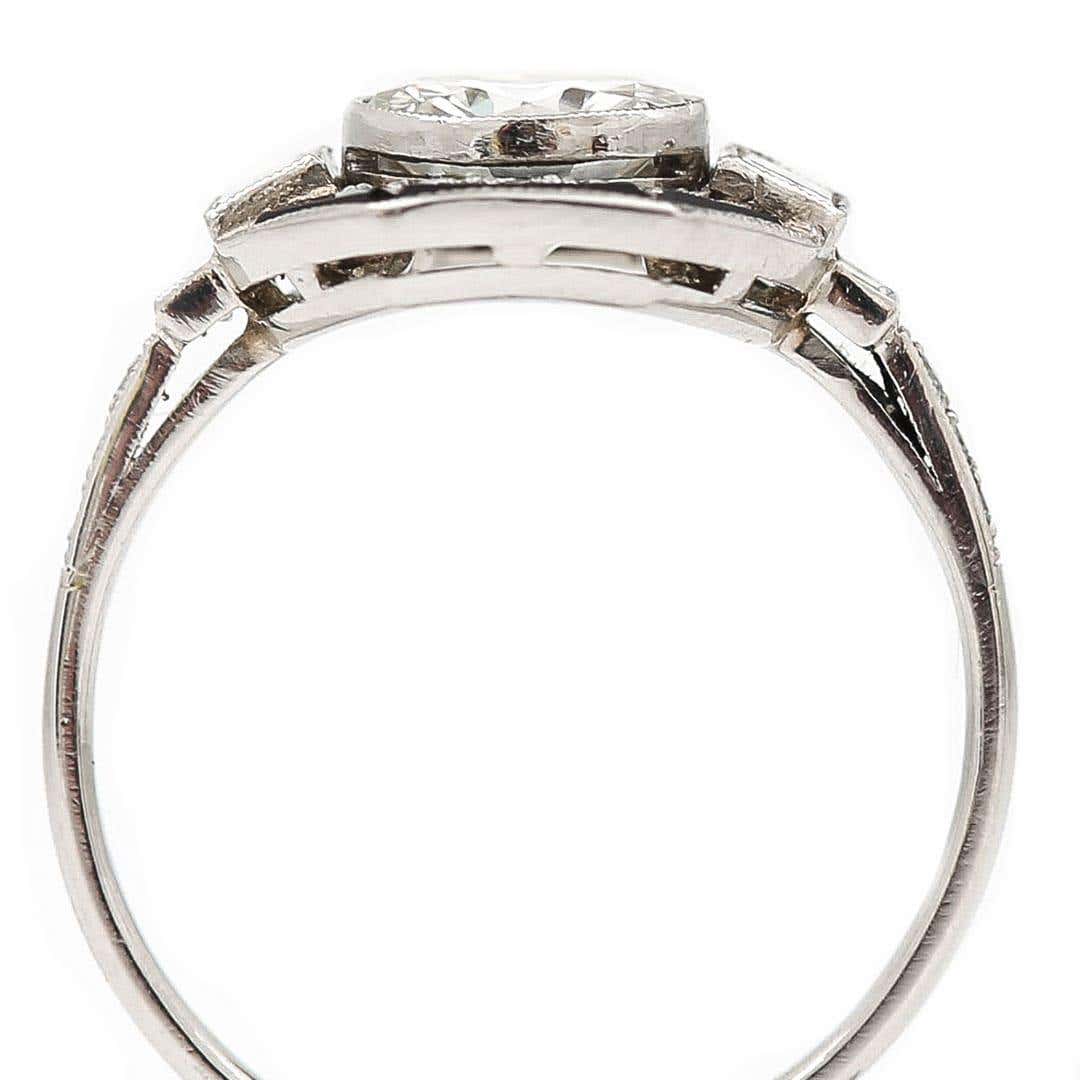 Vintage Art Deco Style Hexagonal 1.50ct Diamond and Onyx Ring