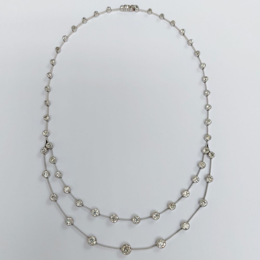 Old Cut Diamond Two Row Necklace