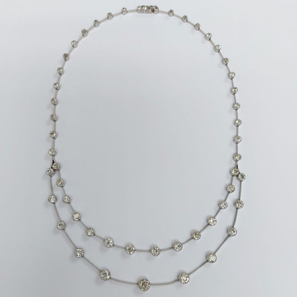 Old Cut Diamond Two Row Necklace