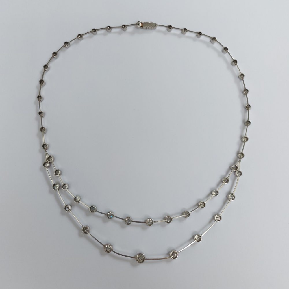 Art Deco Old Cut Diamond Two Row Necklace