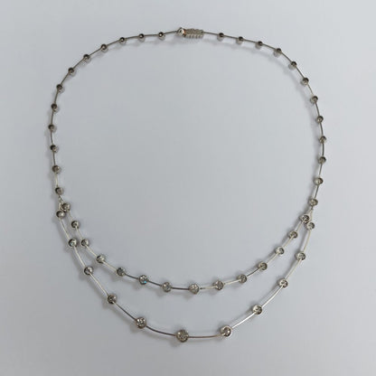 Art Deco Old Cut Diamond Two Row Necklace
