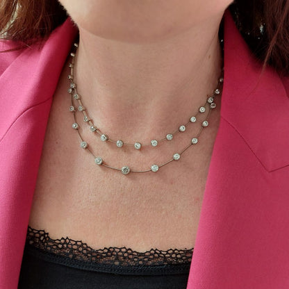 Art Deco Old Cut Diamond Two Row Necklace