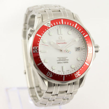 Omega Seamster watch red and white