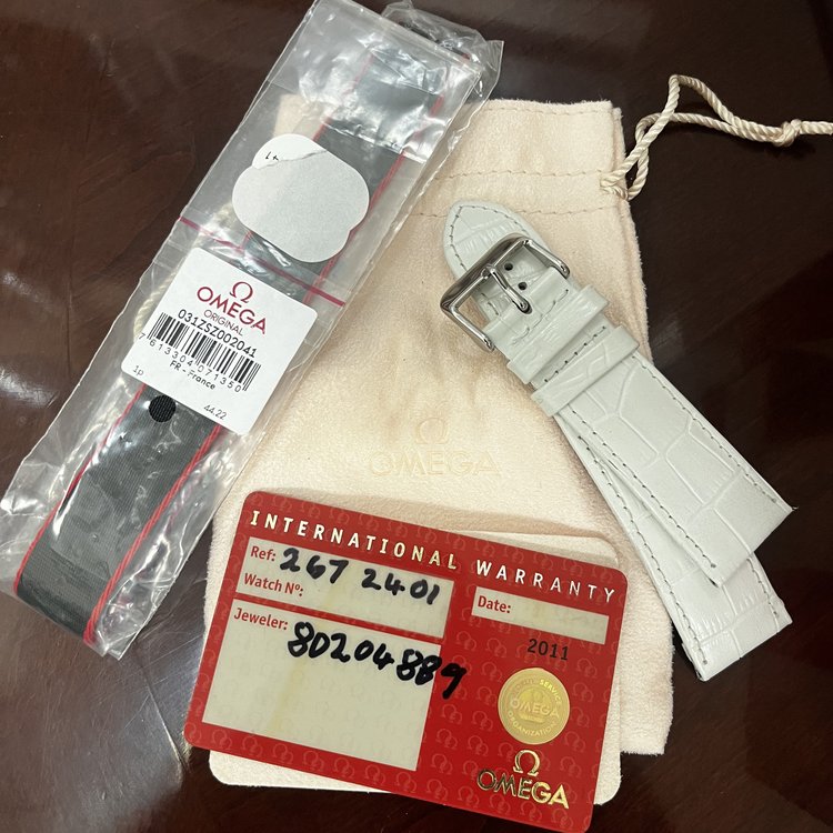 Omega Aquarella Sapphire and Diamond Set Watch with Box and Papers