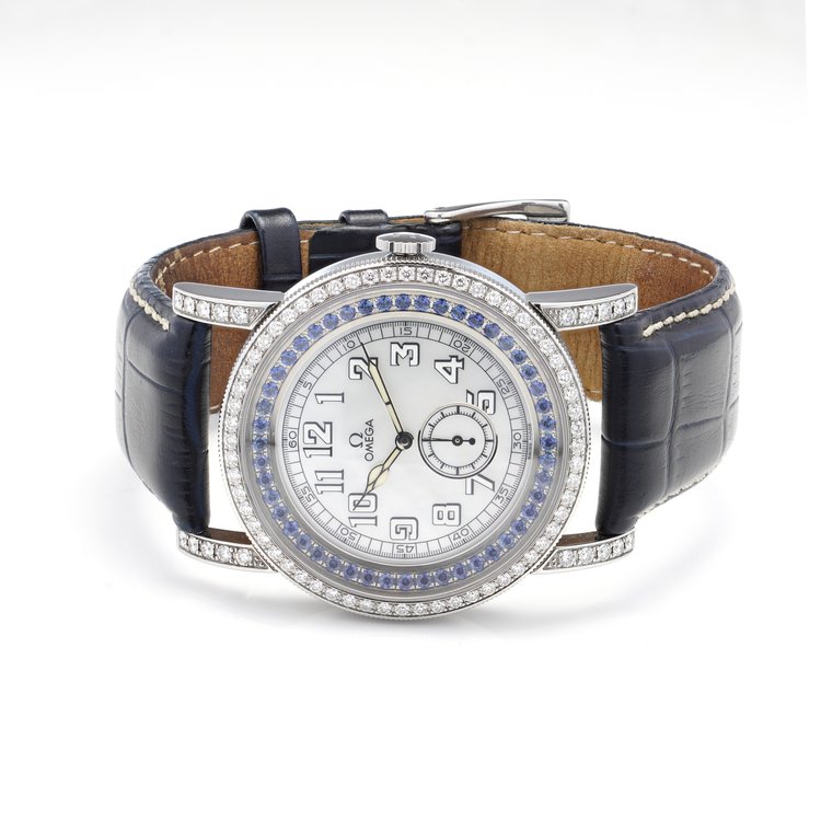 Omega Aquarella Watch with Sapphires and Diamonds