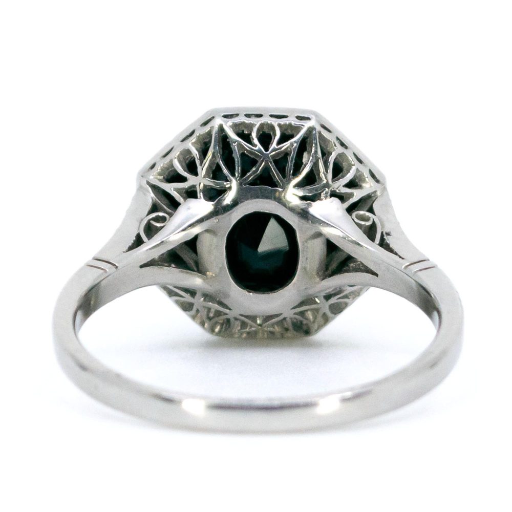 Onyx and Diamond Octagon Target Ring