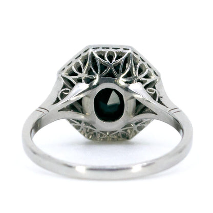 Onyx and Diamond Octagon Target Ring