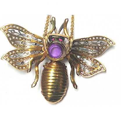 Opal and gem set bee pendant