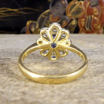 Oval 1.75ct Sapphire and Diamond Cluster Ring