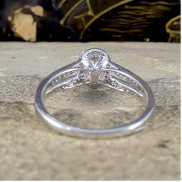 Oval Cut Diamond Cluster Ring with Diamond Set Split Shoulders