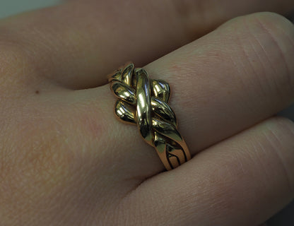 Vintage 18ct Yellow Gold Puzzle Ring