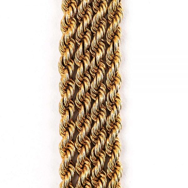 Antique Victorian 15ct Yellow Gold Rope Muff Guard Chain