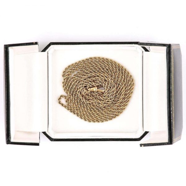 Antique Victorian 15ct Yellow Gold Rope Muff Guard Chain