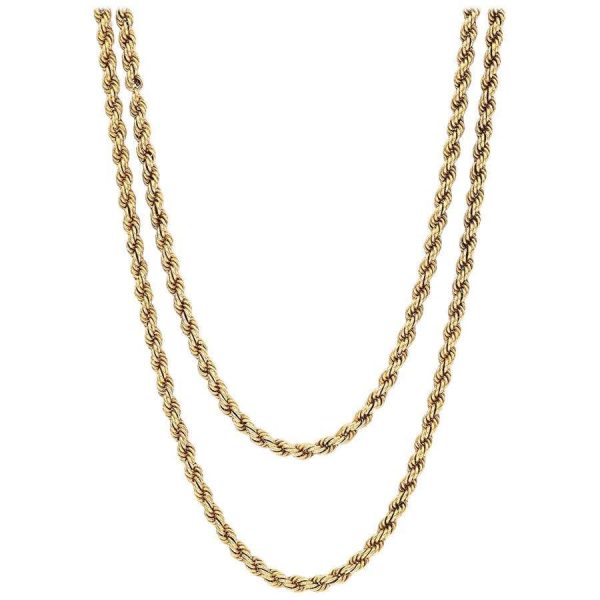 Antique Victorian 15ct Yellow Gold Rope Muff Guard Chain