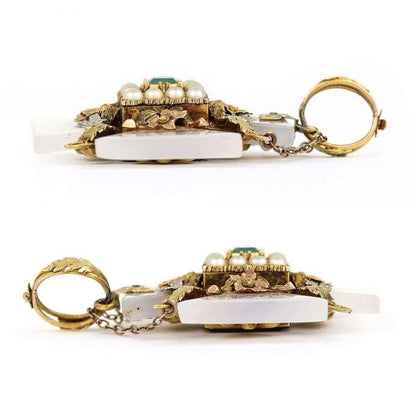 Antique Georgian 15ct Gold Chalcedony Maltese Cross Pendant and Chain, Circa 1830