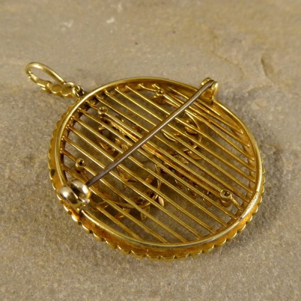 Antique Edwardian Belle Époque Pearl Pendant Brooch