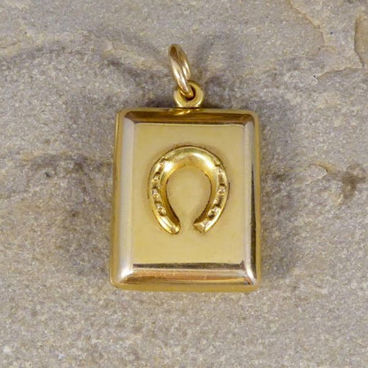 Antique Edwardian Gold Horseshoe Pendant Locket